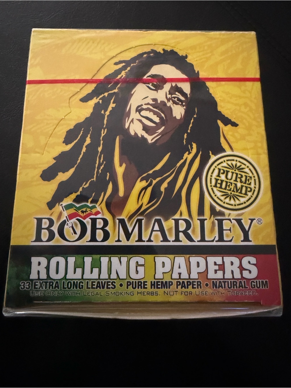 Bob Marley Yellow Rolling Papers - Pure Hemp